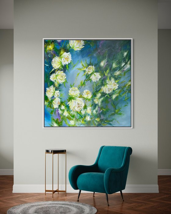 “Whispers of light” Large Abstract Painting