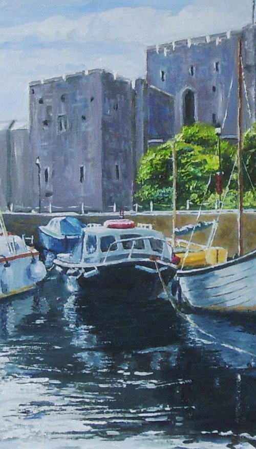 Boats and Castle, Castletown - Isle of Man by Max Aitken