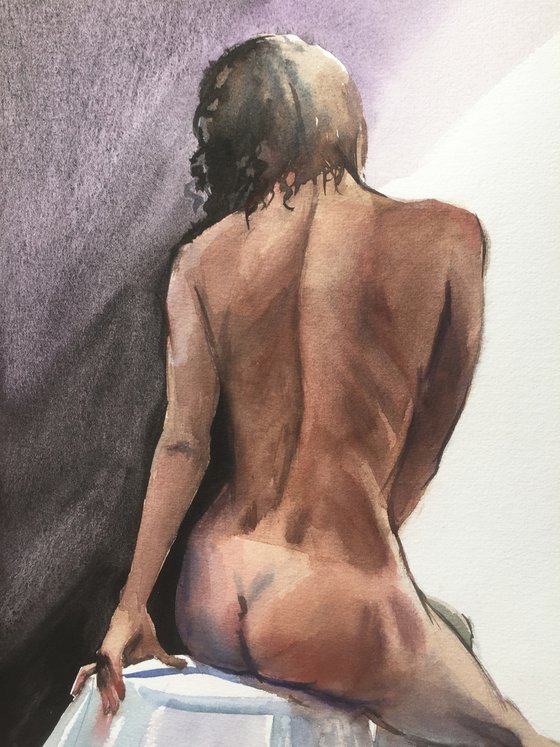 Naked girl. Female figure, nude model.