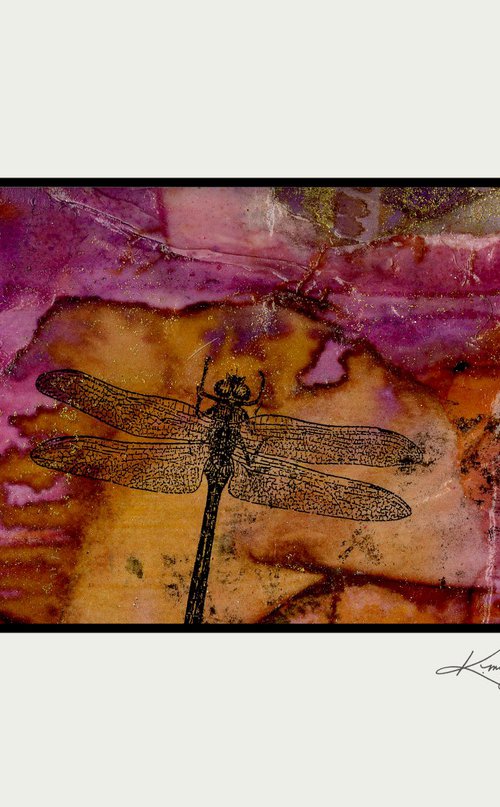 Dragonfly 55 - Small abstract collage painting by Kathy Morton Stanion by Kathy Morton Stanion