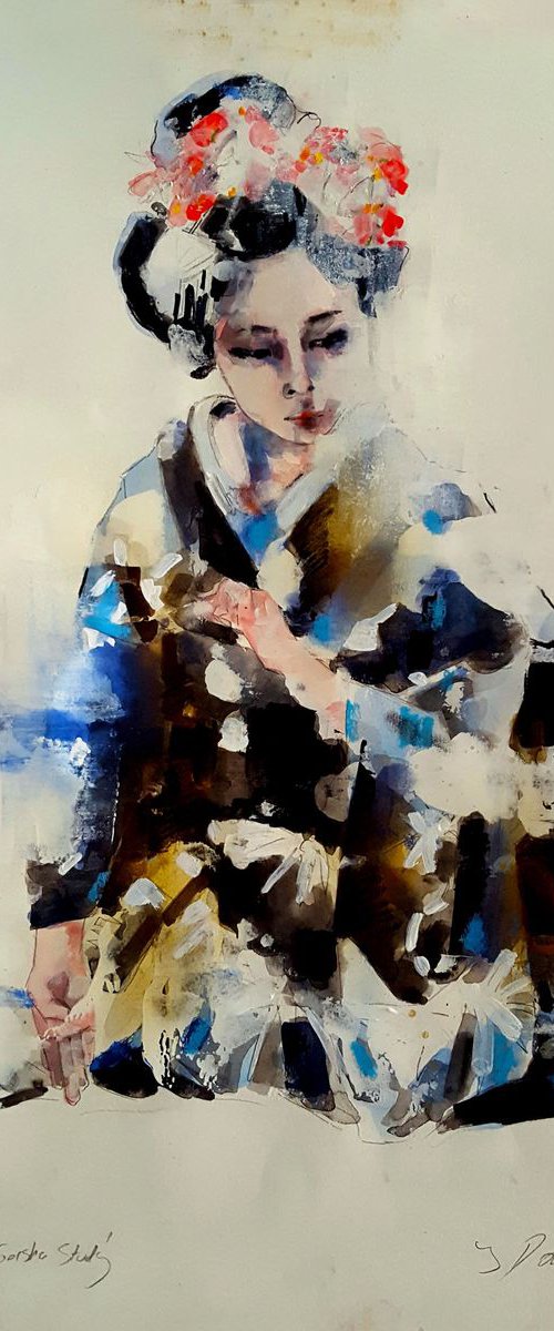 3-11-17 geisha study by Thomas Donaldson