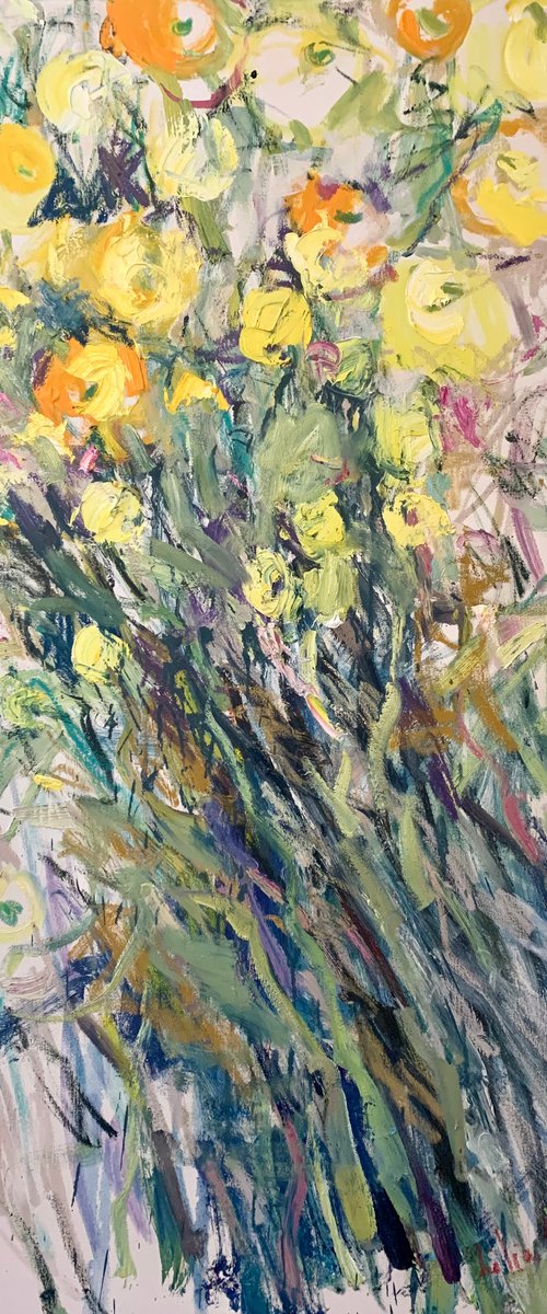 Yellow ranunculi. by Lilia Orlova-Holmes
