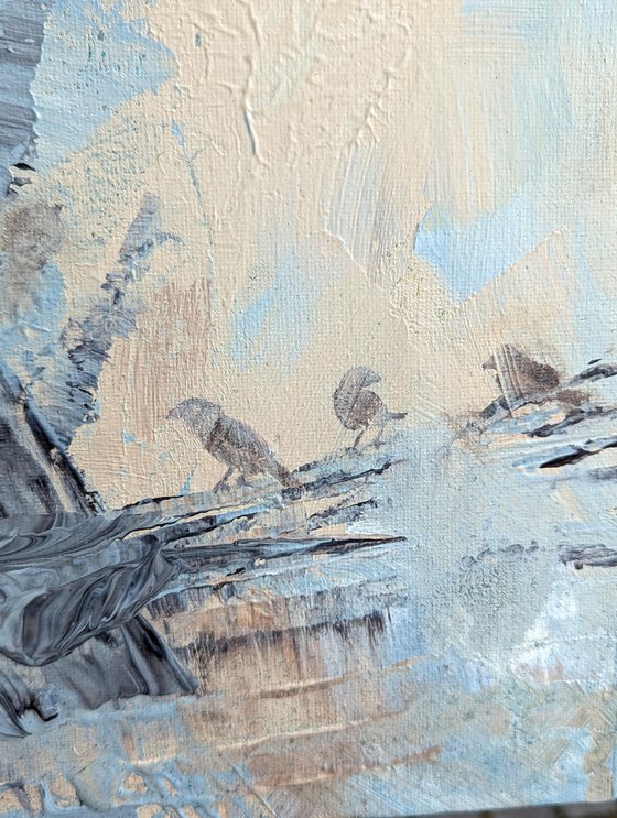 Birds in blue