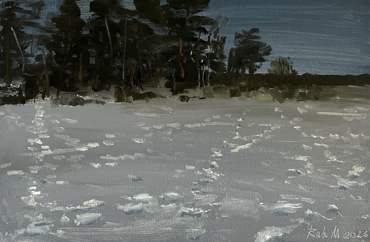 Winter Field By Michael Rak, 12 X 8, Artwork For Sale On Artfinder