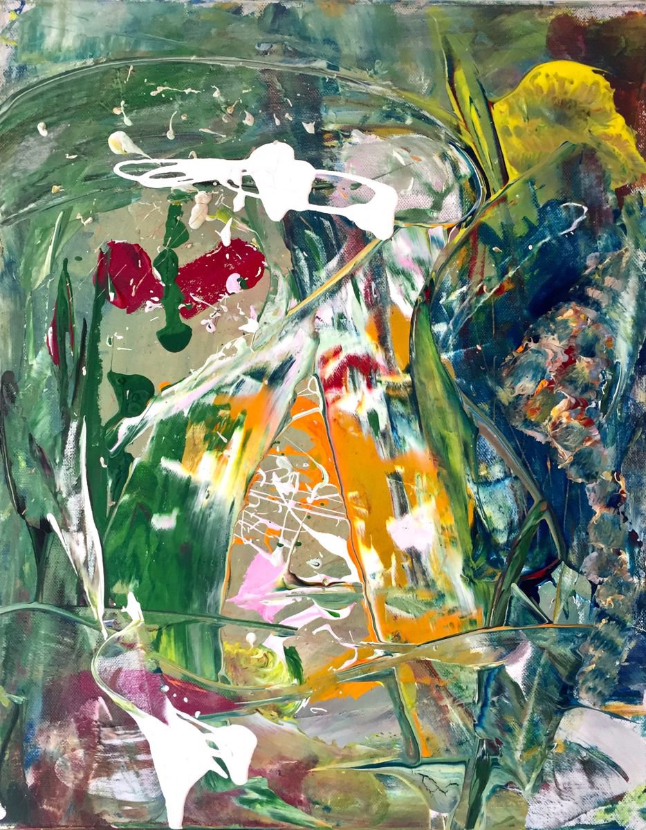 Expressive Abstract Acrylic Painting By Christel Haag, 16 X 20, Alice, Original Artwork