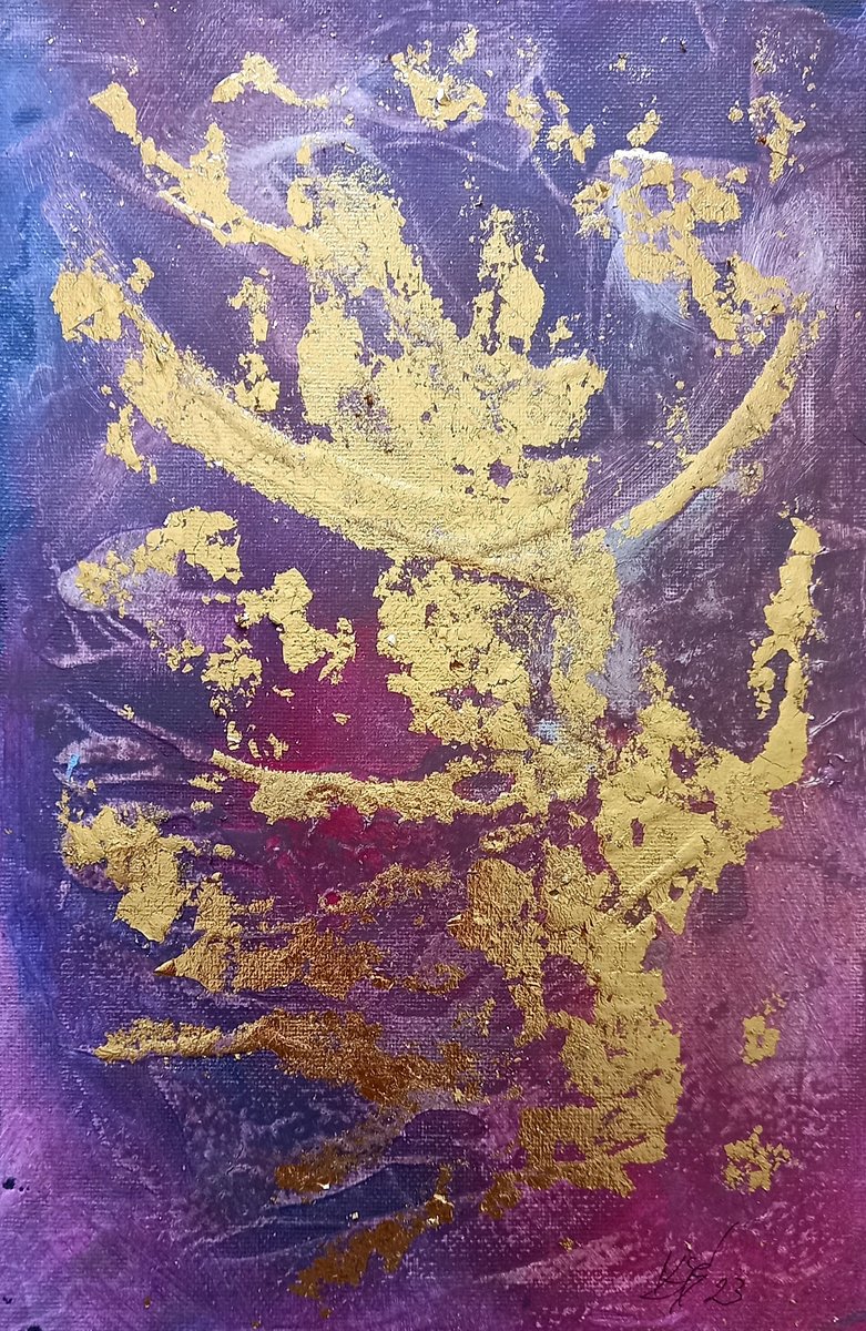 Abstract with gold leaf by Kovacs Anna Brigitta