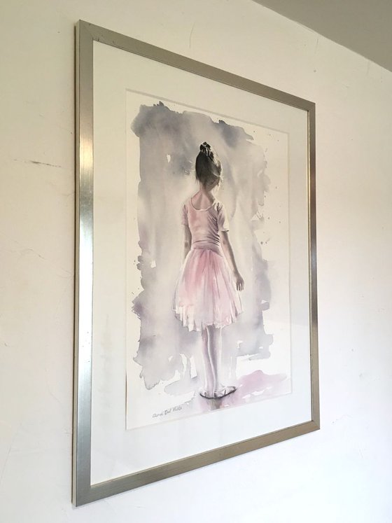 Ballerina painting - "Butterflies" FRAMED WATERCOLOUR PAINTING