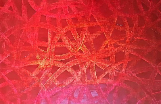 Despite the time  - extra large  red abstract painting
