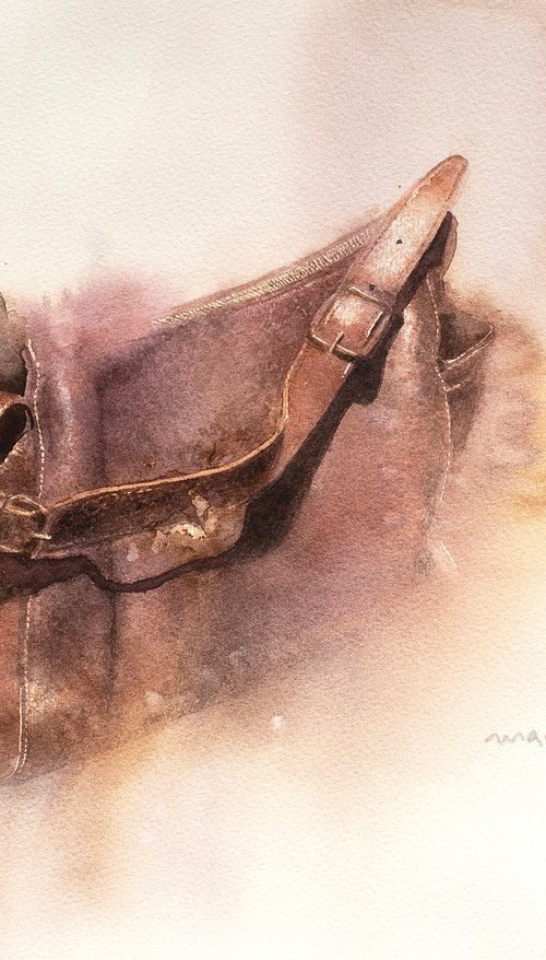 Vintage Leather Bag - Nostalgic Still Life by Masato Watanabe