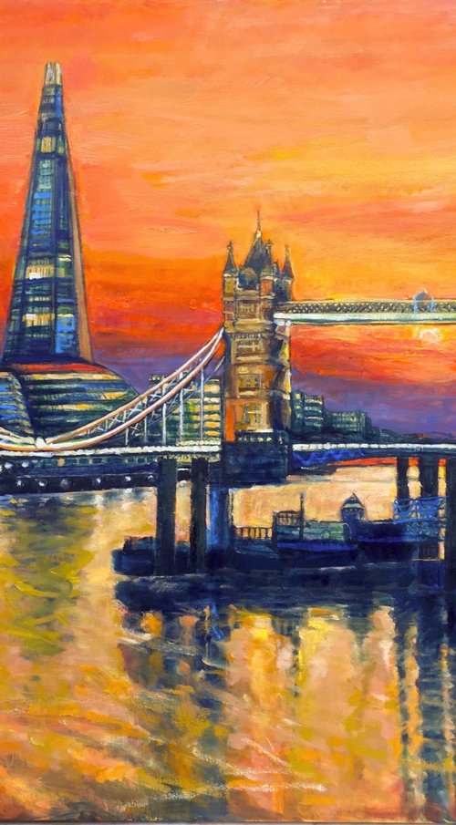 Tower Bridge and Shard by Patricia Clements