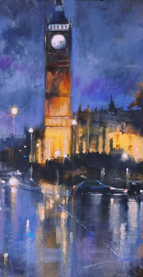 London Nights Parliament Sq by Alan Harris