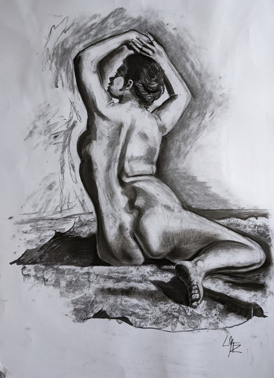 Seated nude.