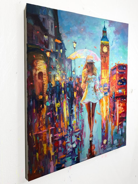 London Rainy Evening Stroll