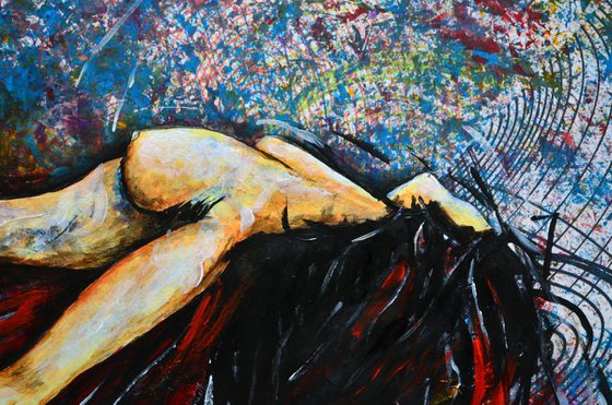 Sleeping Colours - Vibrations Mixed Media Original Modern Painting Art