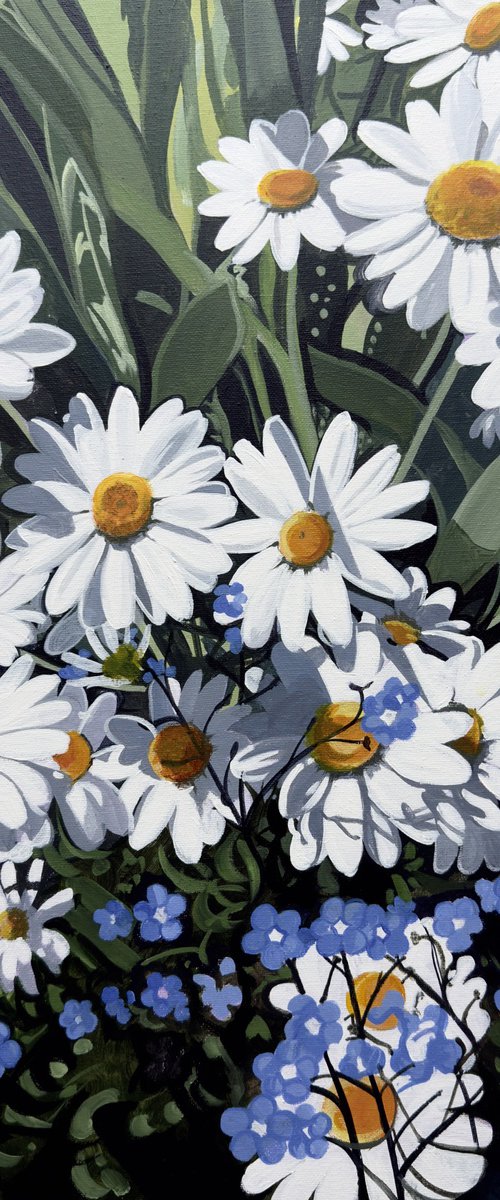 Daisies And Forget Me Nots by Joseph Lynch