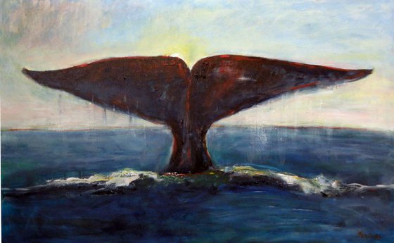 Blue Whale Tail - 48x30