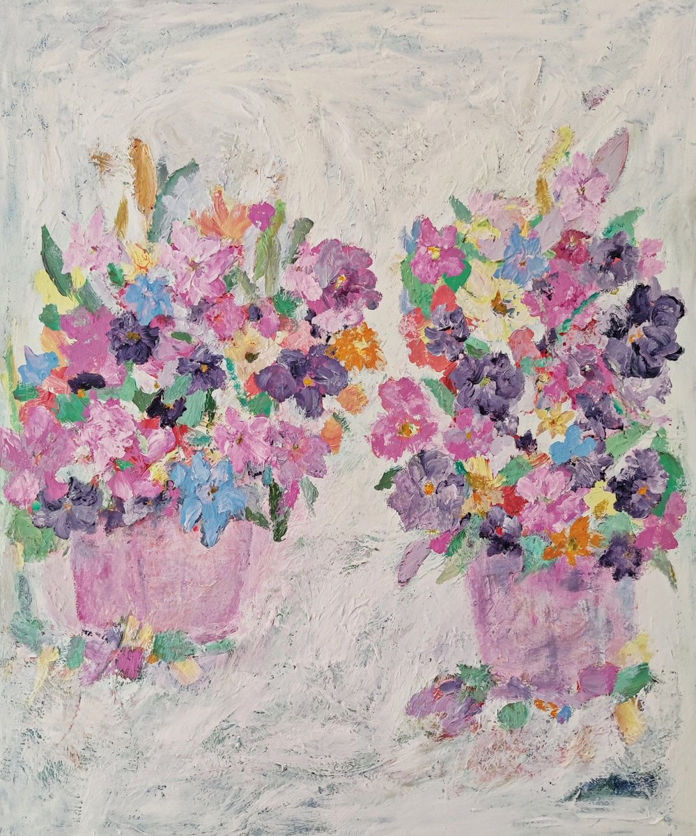 Impressionistic Botanical Oil Painting By Chrissy Guest, 24 X 29, When Petals Fall, Original Artwork