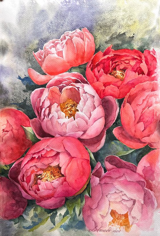 Pink peonies 2