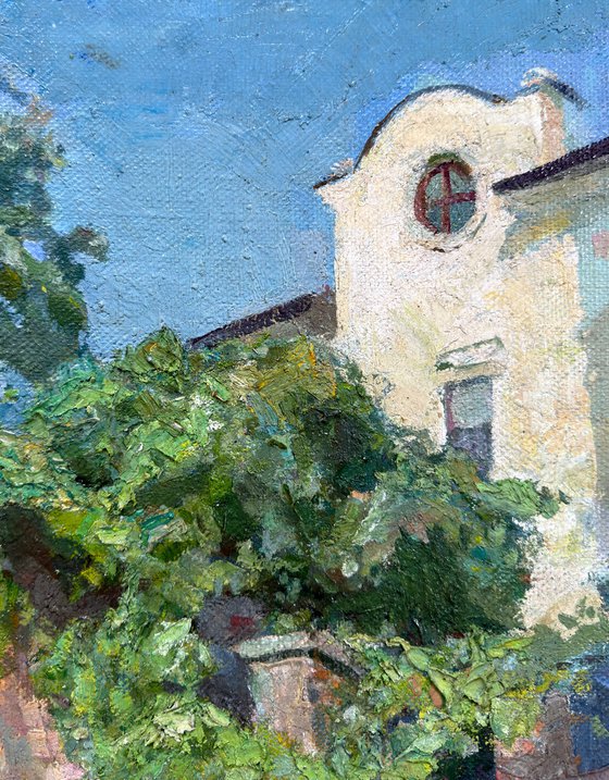 Sunlit Walls of Old Monastery