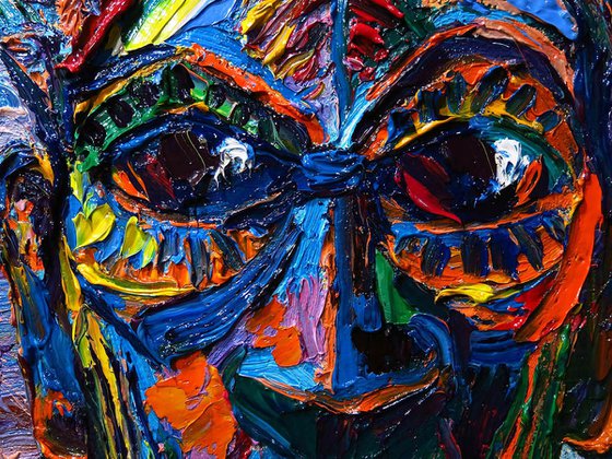 Original Oil Painting African Mask