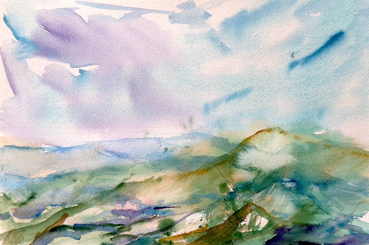 Abstract Watercolour By Tanya Bilous, 11 X 8", Where Light Breaks Through, Original Artwork