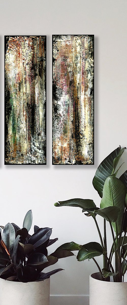 Remnants Of The Past Collection 1 - Set of 3 (3 Parts) - Mixed Media Abstract by Kathy Morton Stanion by Kathy Morton Stanion