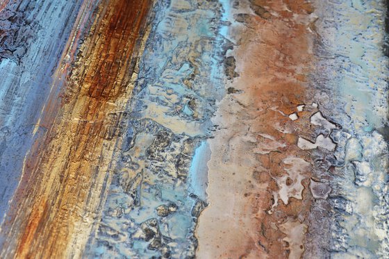 COLORS & TEXTURES * 120 x 50 cms -  ABSTRACT ART - WITH STRUCTURES