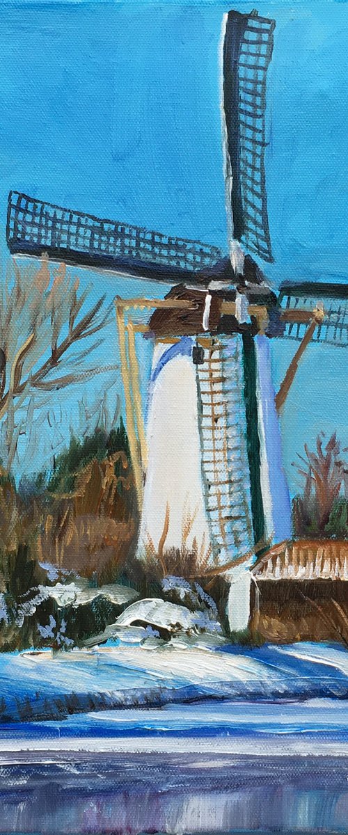 Winter windmill by Elena Sokolova