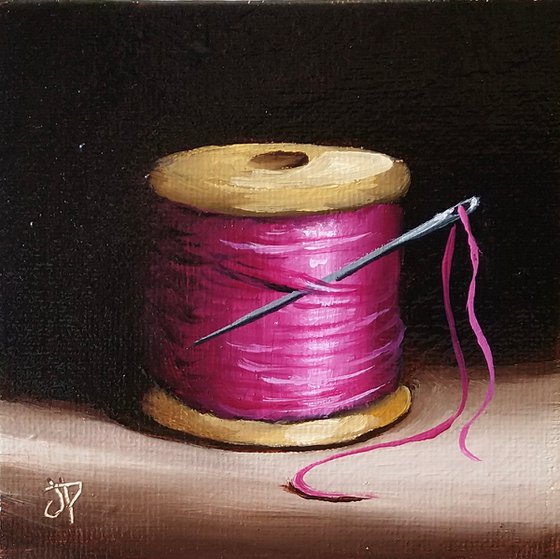 Little Pink needle and thread still life