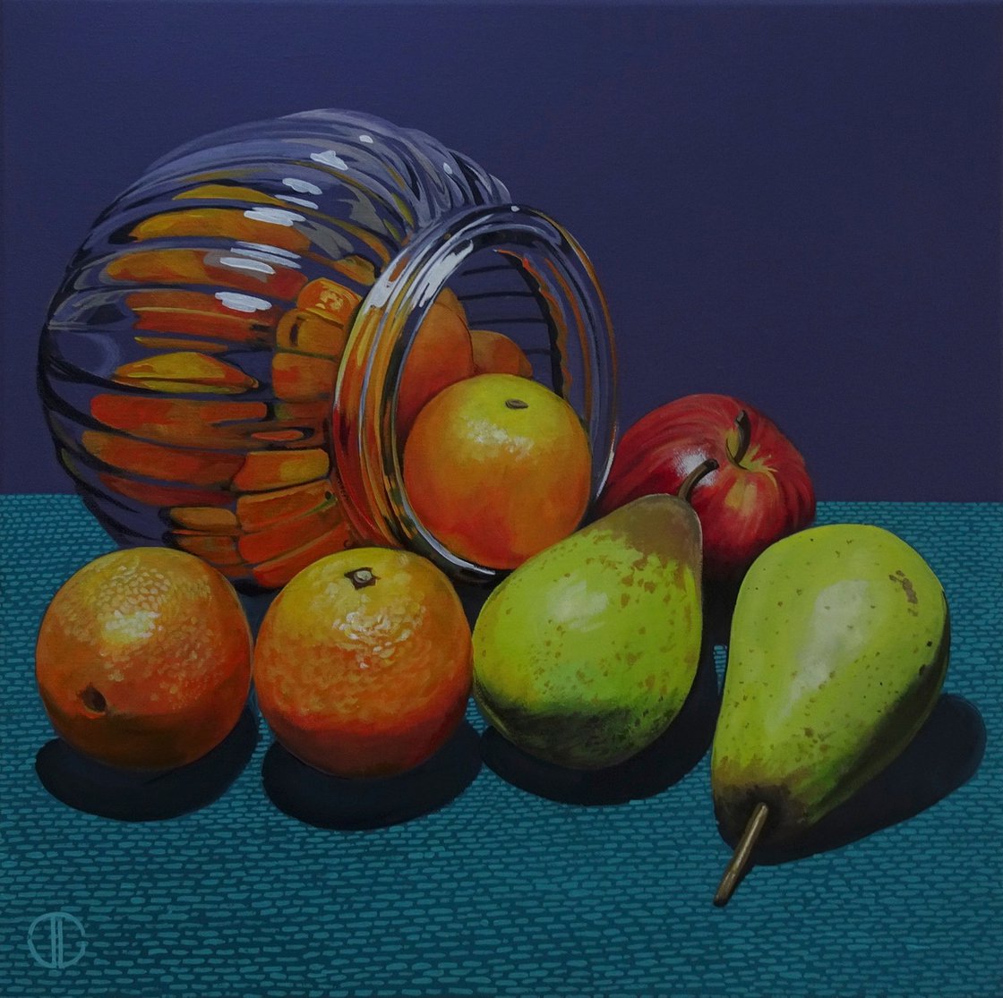Mixed Fruit And Glass Acrylic painting: Joseph Lynch | Artfinder