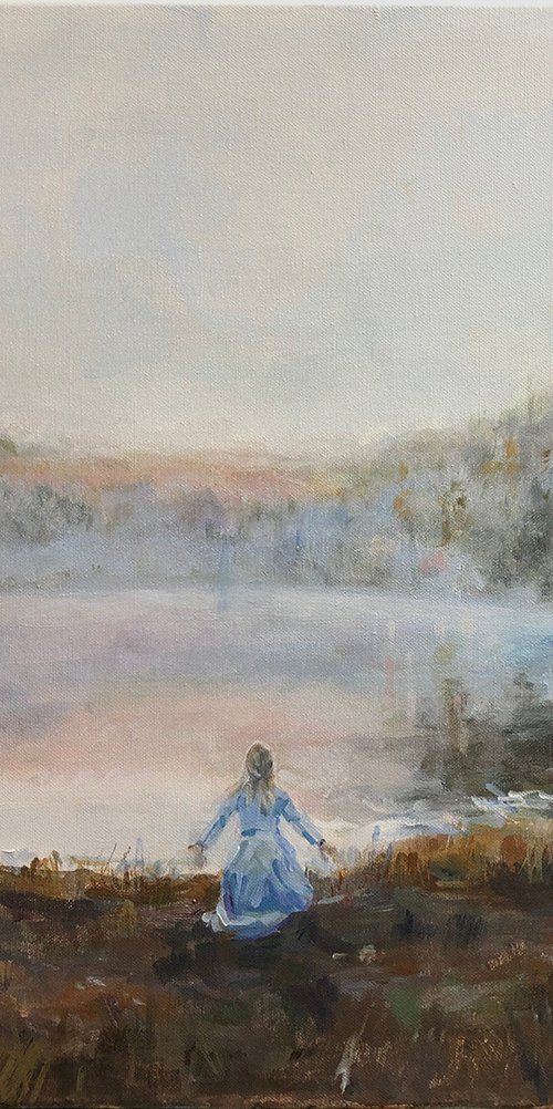 Misty lake of hope by Jacqualine Zonneveld