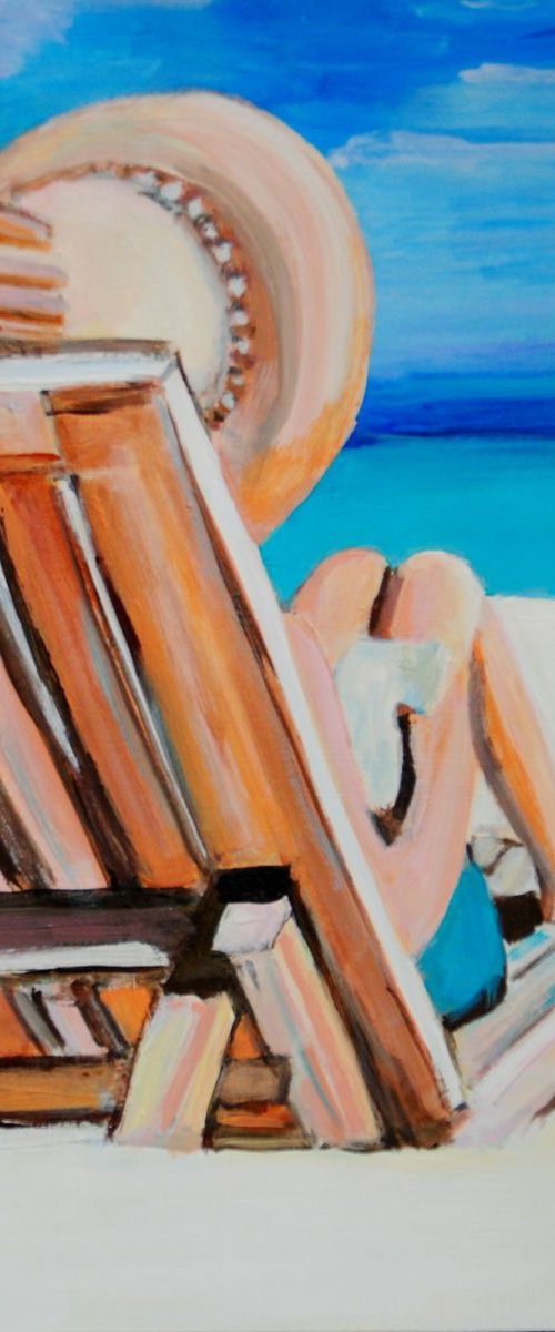 At the beach  AP / 49.5 x 45 cm by Alexandra Djokic