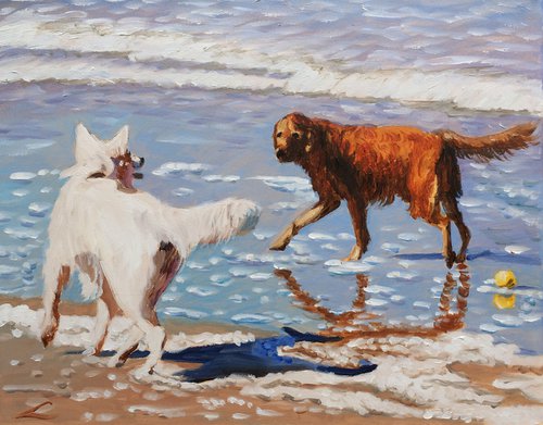 Beach dogs by Elena Sokolova
