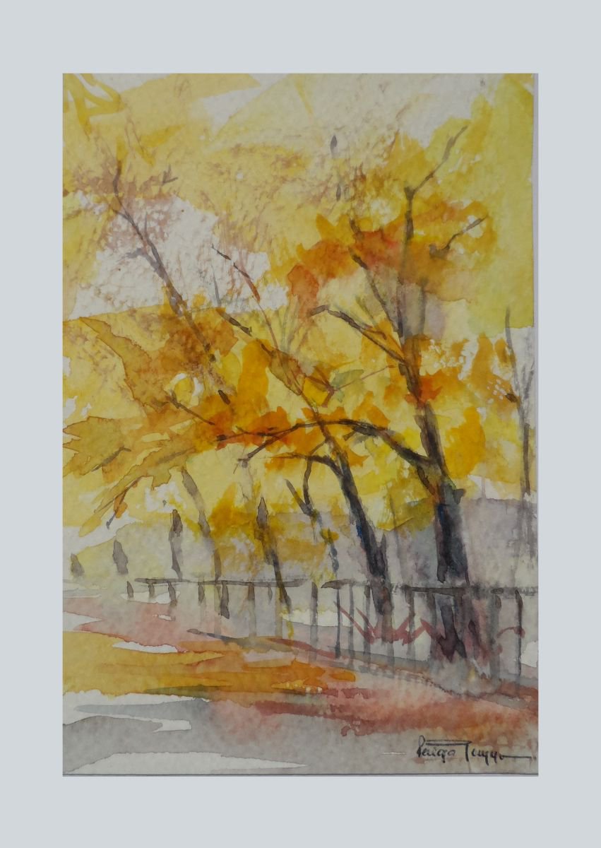 Its Autumn (Mini Painting) by Faiqa Uppal