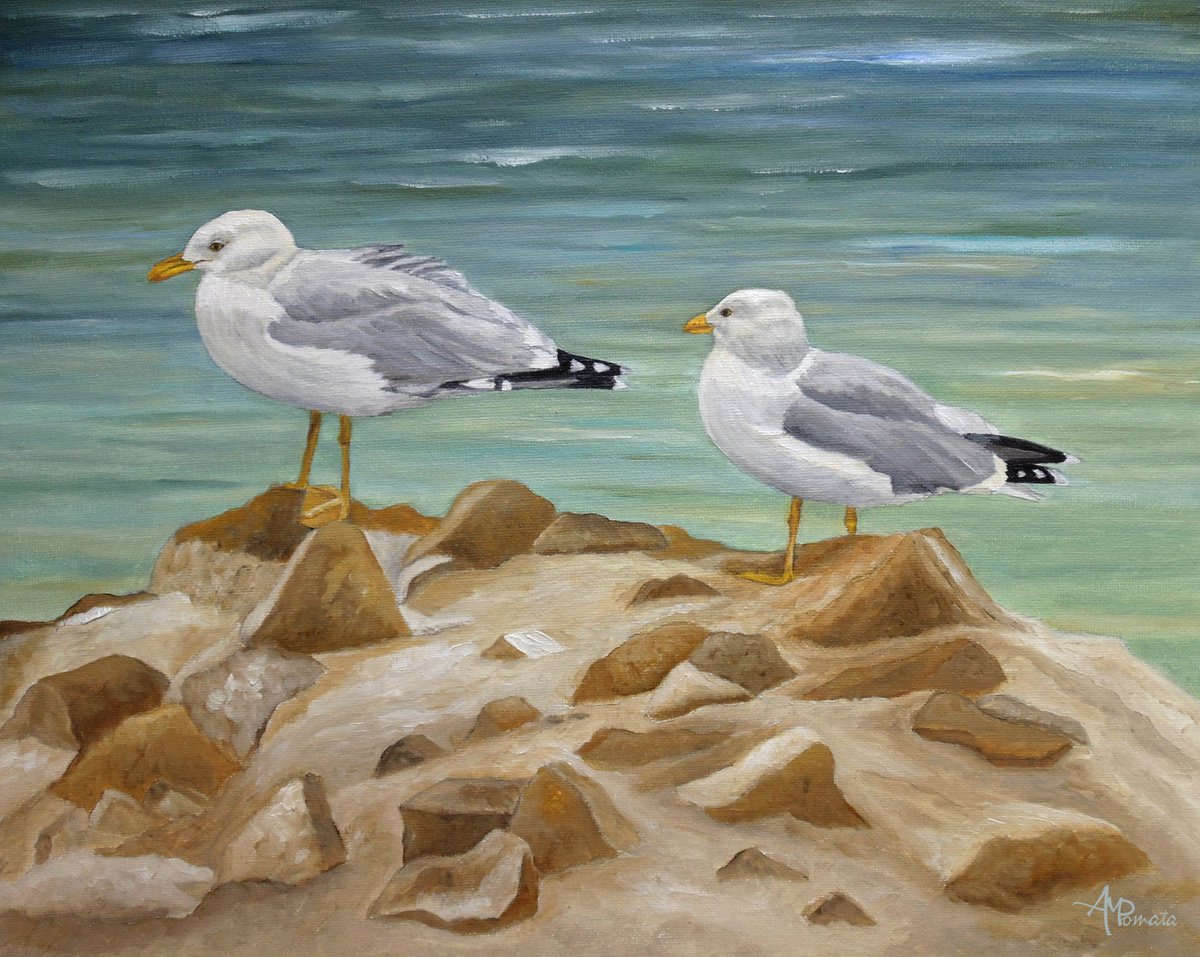 Two Of A Kind By Angeles M. Pomata, 16 X 13, Artwork For Sale On Artfinder
