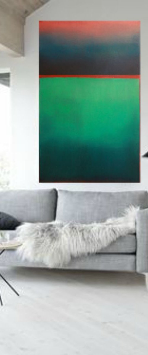 Beyond ( Heart chakra )/ Modern Minimal Large Abstract by Artswati London