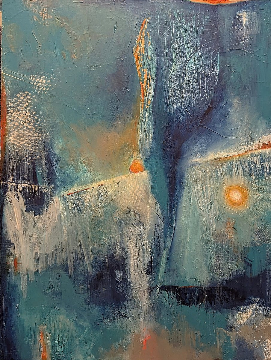 Abstract Acrylic Painting By Lisa Price, 24 X 31", Abstract 101, Original Artwork