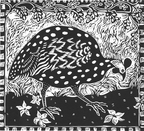 Guinea fowl II by Mary Hick