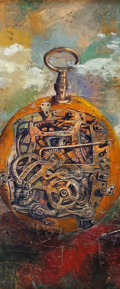 Clockwork orange  (hot wax on OSB) by Dora Stork