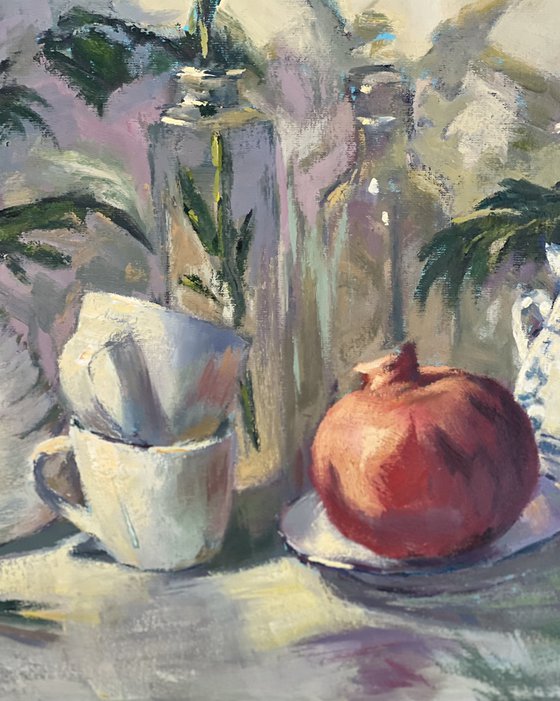 An arrangement in white