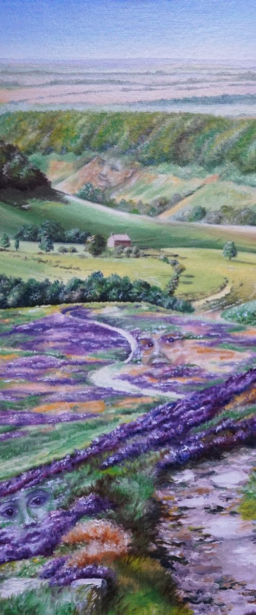 Pareidolia in Horcum in Purple 20x16 £260 by Jayne Farrer