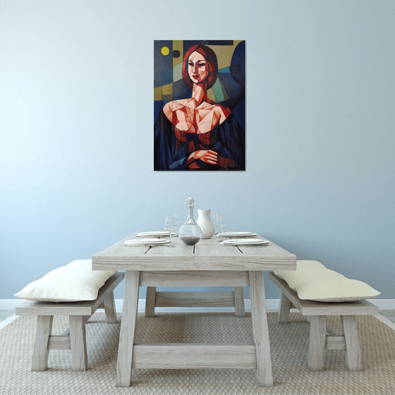 Cubism portrait(70x100cm, cubism, oil painting)