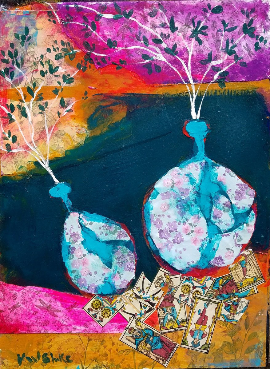 Impressionistic Still Life Painting By Kevin Blake, 12 X 16", Curious Pots I, Original Artwork