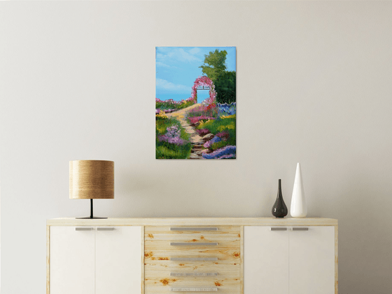 Blooming arch by the sea 70x50