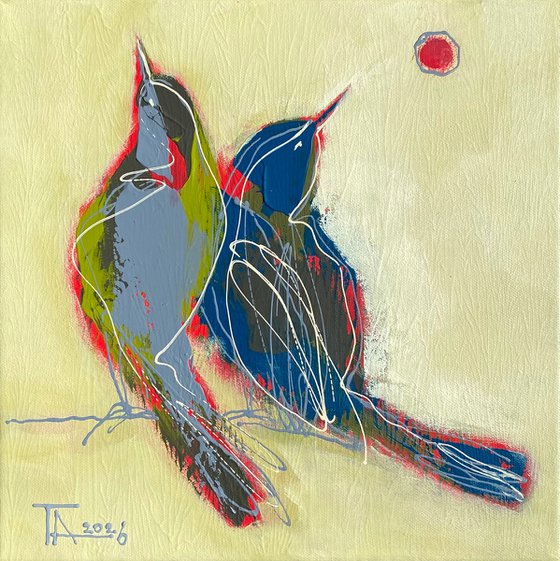 Birds and the Red Sun.