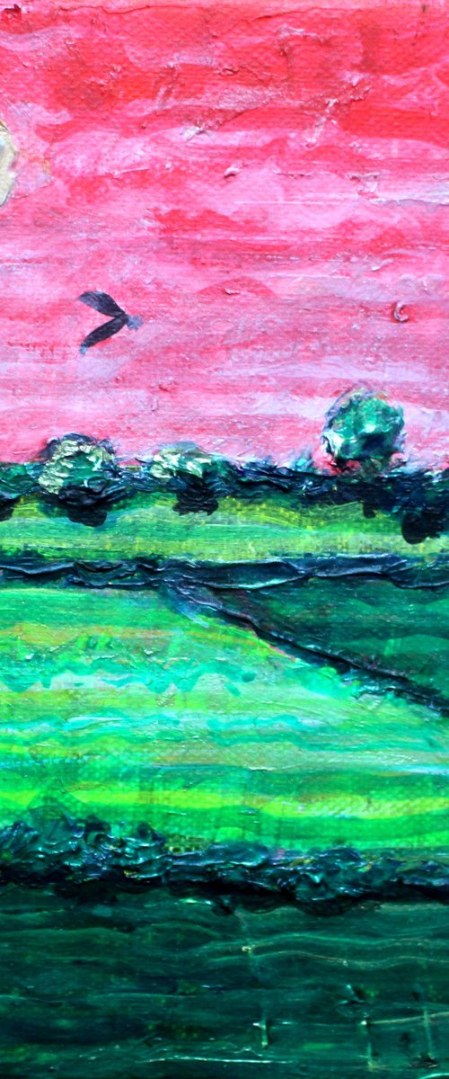 Strawberry Skies III (small 20 cm x 20 cm) by Paul J Best