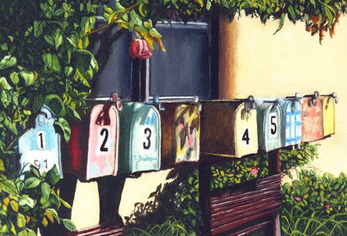 Canyon Road Mailboxes by Carmen Badeau