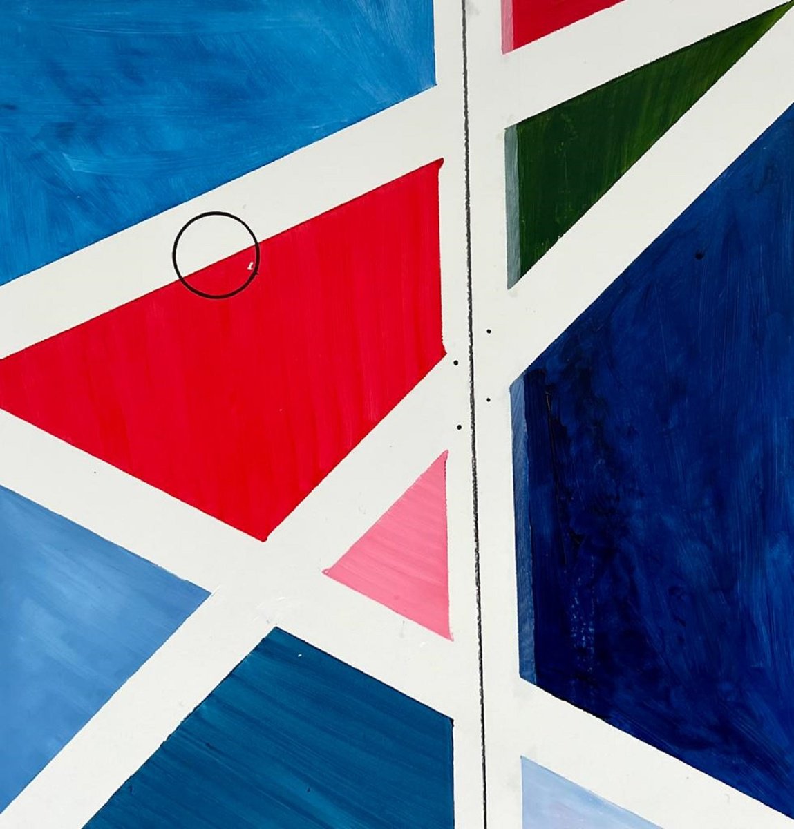 Geometric Abstract Acrylic Painting By Shabs Beigh, 12 X 12", Kites Abstract 12, Original Artwork