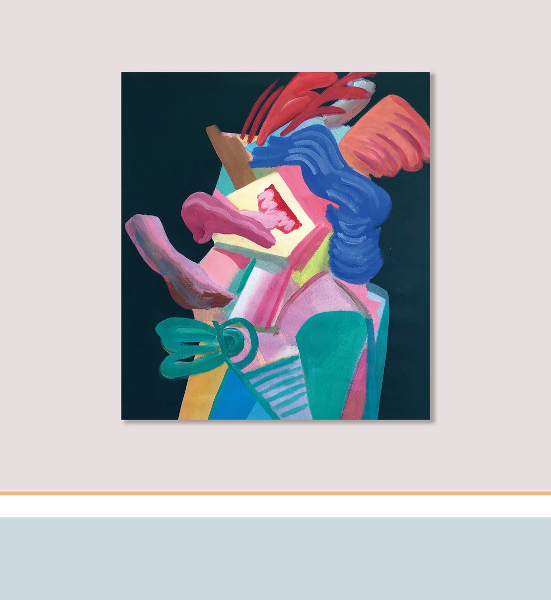 Expressive Portrait Acrylic Painting By Chunhong Dong, 29 X 30, Actor-28, Original Artwork