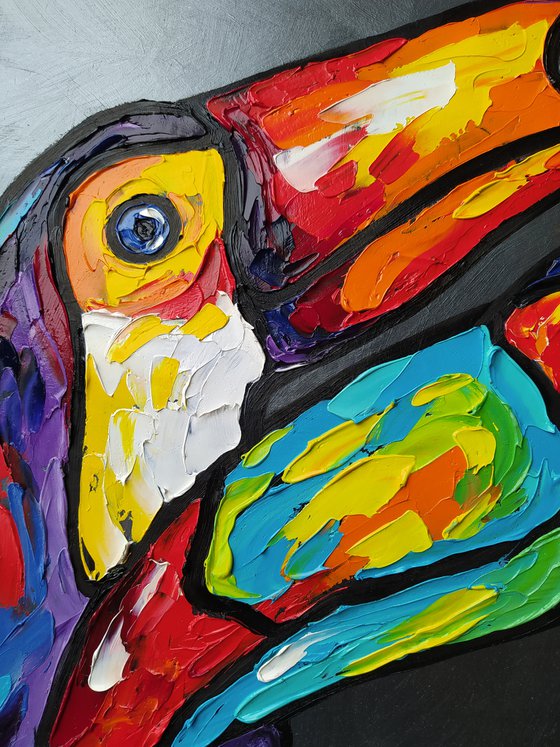 Toucans - toucan oil painting, toucan, animals, bird, birds oil painting, gift idea